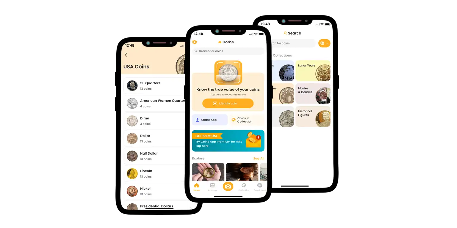 A screen from the Coin ID Scanner app.
